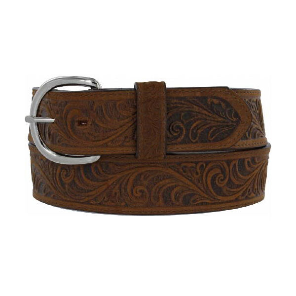 Men's Scroll Brown Belt (order one size larger than the waist ...
