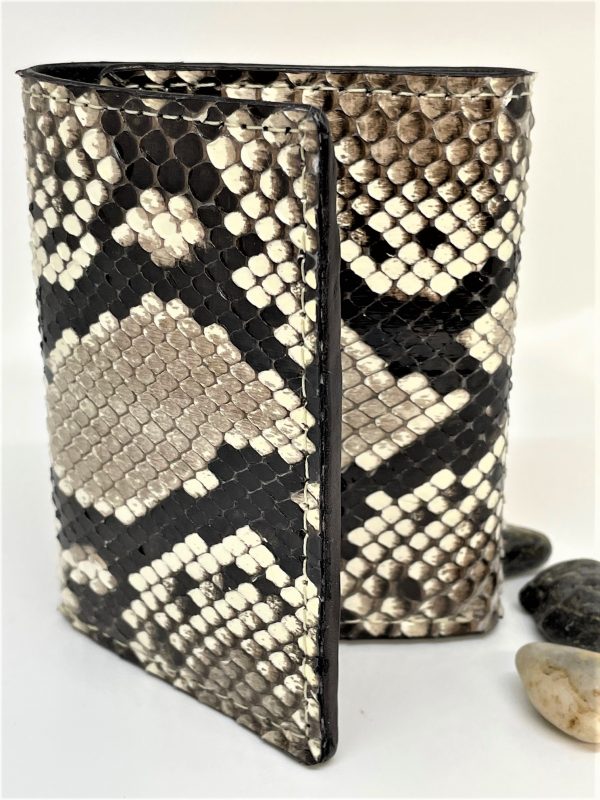 Genuine Python snake-skin tri-fold wallet.
