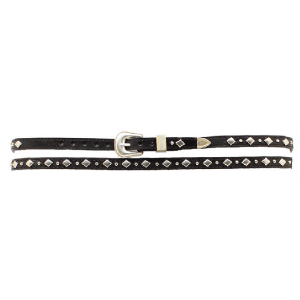 Hat Band Black Leather with Diamond Shapes