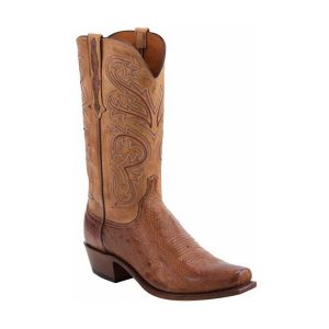 Lucchese Men's Nathan Burnished Barnwood Smooth Ostrich