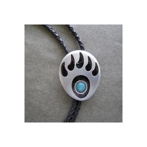 Vintage Turquoise Bear Claw Bolo Tie