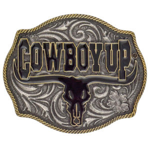Montana Silversmiths Cowboy Up Says the Bull Two-Tone Attitude Buckle