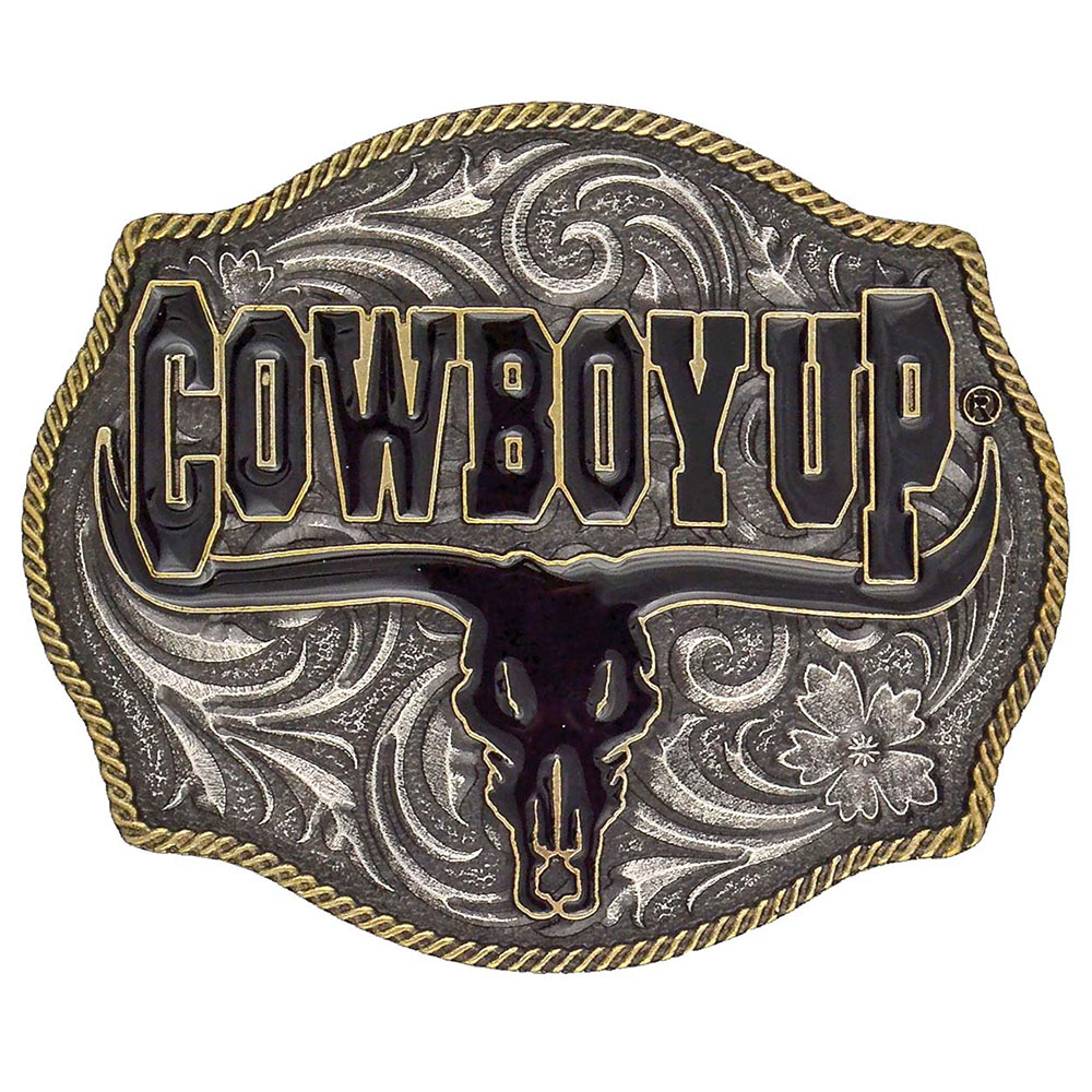 cowboy up belt buckle