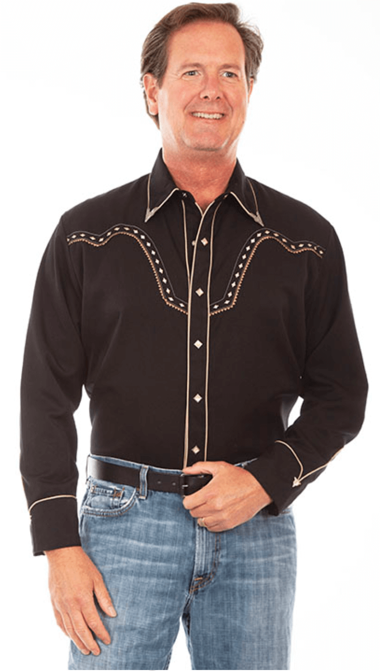 Scully Embroidered Diamonds and Collar Tipped - Spencer's Western World