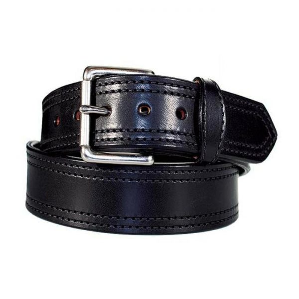 Handmade Double Stitched Leather Belt in Black
