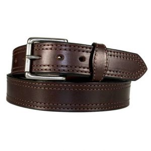 Handmade Double Stitched Leather Belt in Brown