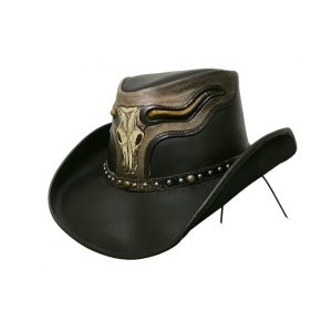 Dallas Hats The Steer in Black Leather