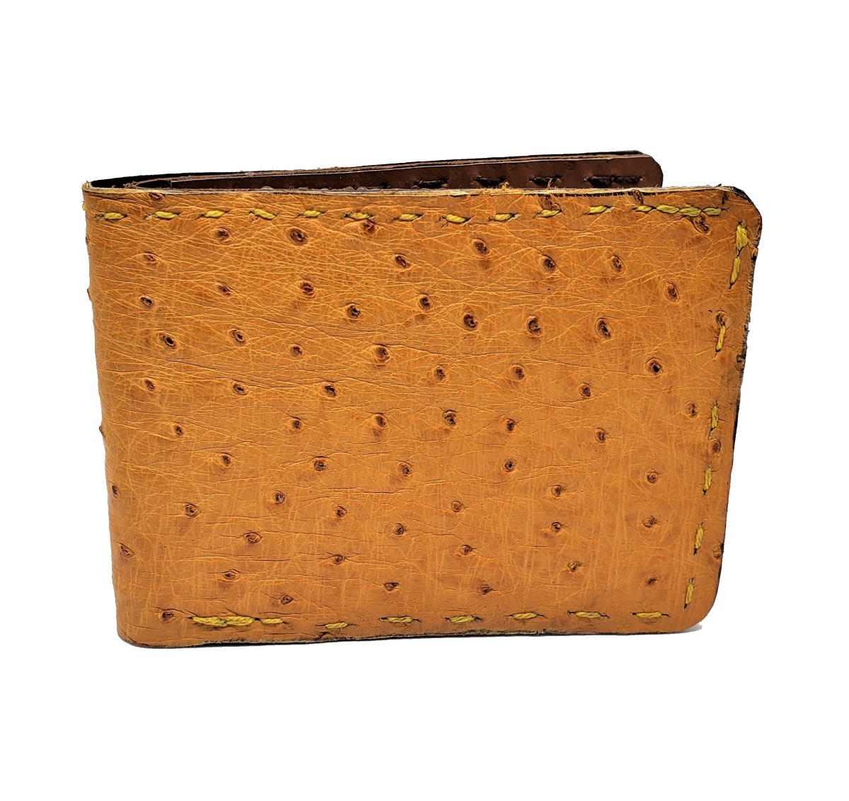 Exotic Orange Genuine Ostrich Skin Leather Handbag