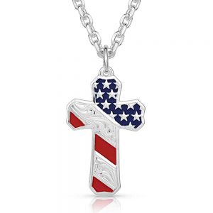 Montana Silversmiths Patriotic Cross Necklace