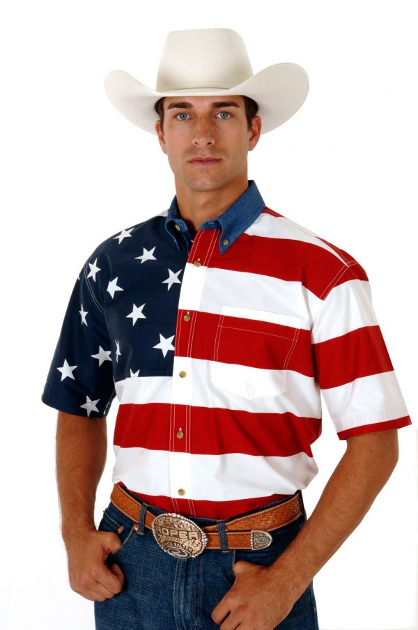 Men's Patriot Flag Shirt in Short Sleeve