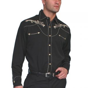 Scully Music Note Embroidered Dress Shirt